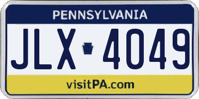 PA license plate JLX4049