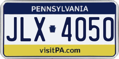 PA license plate JLX4050