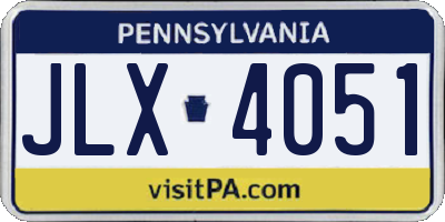 PA license plate JLX4051