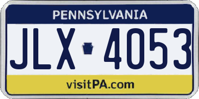 PA license plate JLX4053