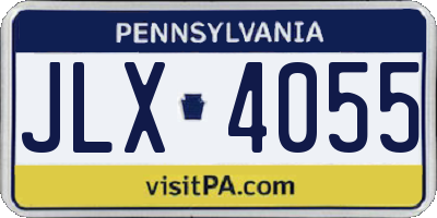 PA license plate JLX4055