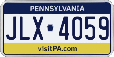 PA license plate JLX4059