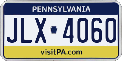 PA license plate JLX4060