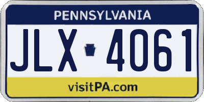 PA license plate JLX4061