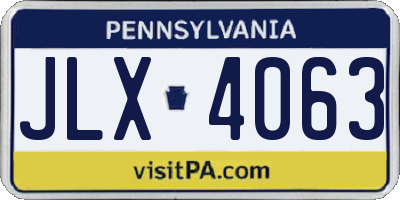PA license plate JLX4063