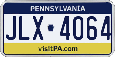 PA license plate JLX4064