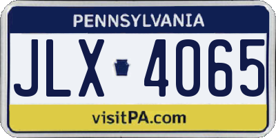PA license plate JLX4065
