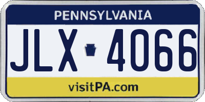 PA license plate JLX4066