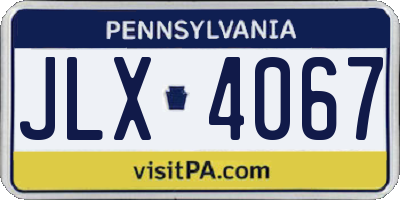 PA license plate JLX4067