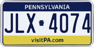 PA license plate JLX4074