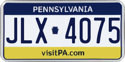 PA license plate JLX4075