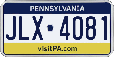 PA license plate JLX4081