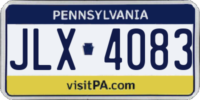 PA license plate JLX4083