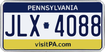 PA license plate JLX4088