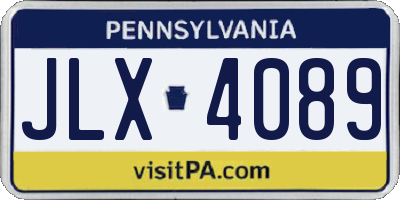 PA license plate JLX4089