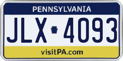 PA license plate JLX4093