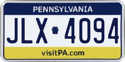 PA license plate JLX4094