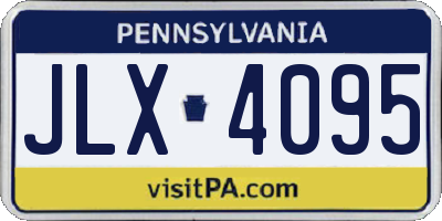 PA license plate JLX4095