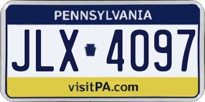 PA license plate JLX4097