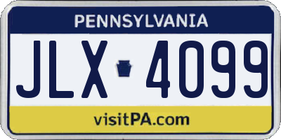 PA license plate JLX4099