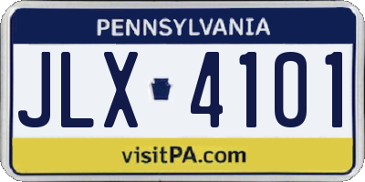 PA license plate JLX4101