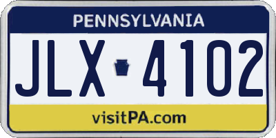 PA license plate JLX4102