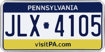 PA license plate JLX4105