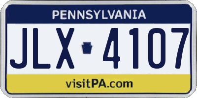 PA license plate JLX4107