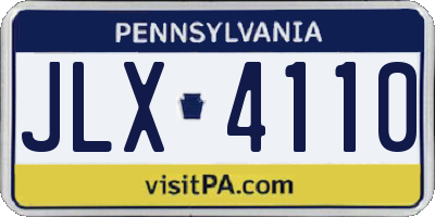 PA license plate JLX4110