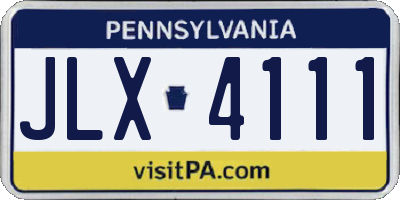 PA license plate JLX4111