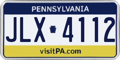 PA license plate JLX4112