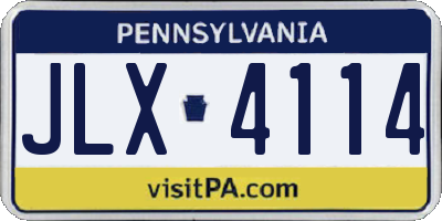 PA license plate JLX4114