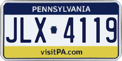 PA license plate JLX4119