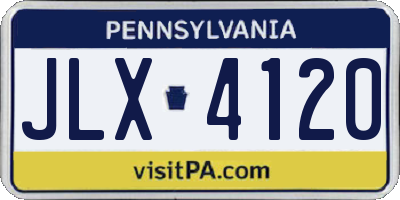 PA license plate JLX4120