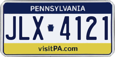PA license plate JLX4121