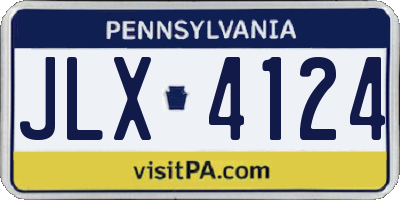 PA license plate JLX4124