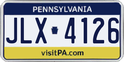 PA license plate JLX4126