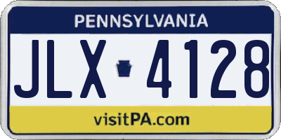PA license plate JLX4128