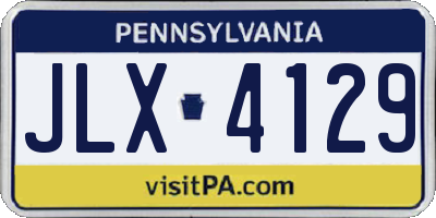 PA license plate JLX4129