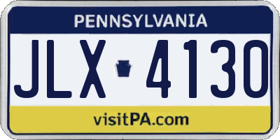 PA license plate JLX4130