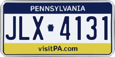 PA license plate JLX4131