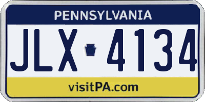 PA license plate JLX4134