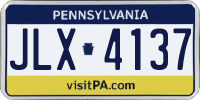 PA license plate JLX4137