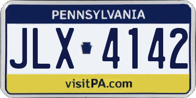 PA license plate JLX4142