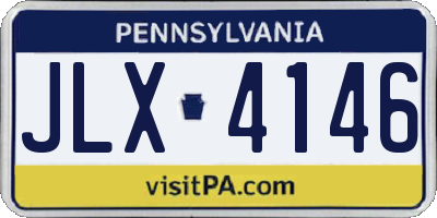 PA license plate JLX4146