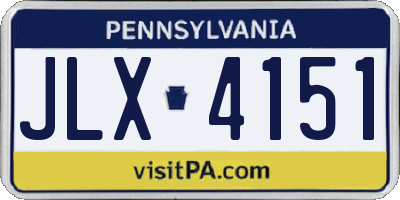 PA license plate JLX4151