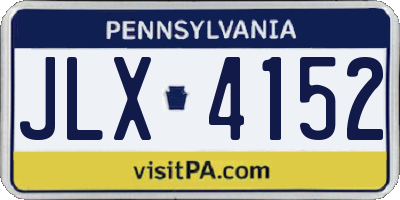 PA license plate JLX4152