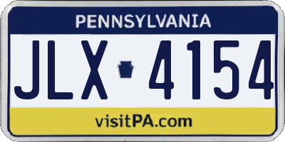 PA license plate JLX4154