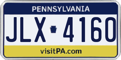 PA license plate JLX4160