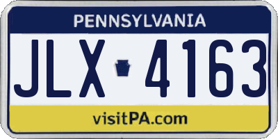 PA license plate JLX4163